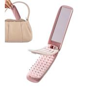 Tragbare Haarbürste,Faltbarer Kamm Mit Spiegel - Reisegröße Entwirrungs Haarbürste,Für Styling Entwirren Make-Up Frauen Mädchen Geschäft Arbeit Schule Pendeln