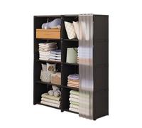 Tragbarer Kleiderschrank 40x28x155 cm - Garderobenständer aus Stahl und Vliesstoff | Lagerregal mit 5 Schichten | Staubdichter Kleiderständer für Schlafzimmer Wohnung Wohnheim | Faltbarer für Kleidung