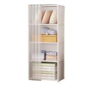 Tragbarer Kleiderschrank 40x28x155 cm - Garderobenständer aus Stahl und Vliesstoff | Lagerregal mit 5 Schichten | Staubdichter Kleiderständer für Schlafzimmer Wohnung Wohnheim | Faltbarer für Kleidung