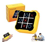Tragbares Tic-Tac-Toe-Puzzlespiel, Electronic Tic Tac Toe Bolt Game, Tateti Juego, Electronic 4-in-1 Portable Handheld Puzzle for Memory Growth, Toys Board Games for Kids and Adults (Yellow)