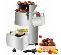 TRAGLO Descascaradora eléctrica comercial de castañas, máquina automática de acero inoxidable para granjas, 12 cuchillas, capacidad de producción de 200 kg/h