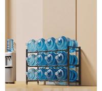 TRAGLO Estante para Enfriador de Agua, Organizador de Botellas de 3, 4 o 5 Niveles para garrafas de 5 galones, Soporte Resistente para Botellas de Agua(Negro,122x35x88cm)