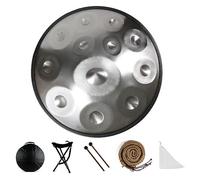 TRAGLO Handpan, Tambor de Lengüeta de Acero 9 10 12 Tonos, Tongue Drum con bolsa de tambor Handpan, mazos y paño libre de polvo 12Note silver