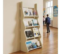 TRAGLO Revistero De Madera, Expositor De Folletos De Gran Capacidad Con 4 Estantes, Estantería De Pie Para Oficinas, Bibliotecas Y Aulas(Cream color,80x30x150cm)