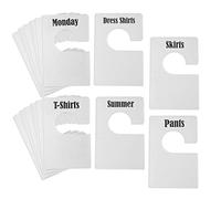 TraGoods Paquete de 16 separadores de tamaño de Perchero Blanco más 60 Etiquetas (1 Pulgada) y 16 Etiquetas Grandes en Blanco, separadores rectangulares Grandes para Armario de Ropa (Blanco Perla)