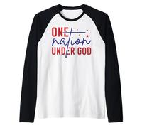 Traiga la religión de vuelta a Estados Unidos Una nación bajo Dios 4 de julio Camiseta Manga Raglan