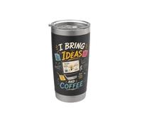 Traigo Ideas y Cafe Pensadores Creativos Vaso térmico de acero inoxidable de doble pared
