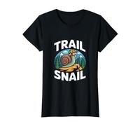 Trail Caracol Ciclismo de Montaña Senderismo A Camiseta gráfica económica, Mujer, Negro, M