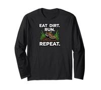 Trail Runner Eat Dirt Run Repeat XC Athlete Manga Larga