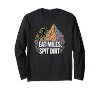 Trail Runner Eat Miles Spit Dirt Mountain Manga Larga