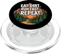 Trail Running Mountain Runner Eat Dirt Run Fast Repeat PopSockets PopGrip para MagSafe