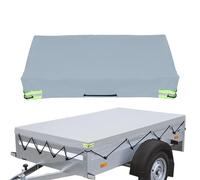 Trailer Cover - 81.5x44.88x3.94 Inches Tarpaulin Cover | 420d Oxford Cloth Waterproof and Sun-Protective Covers with Reflective Strip | Waterproof Camping Covers for Travel Trailer Flat Tarpaulin