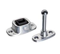 Trailer Door Holder - Heavy-Duty Baggage Door Catch Latch Zinc-Plated Steel | Spring-Loaded Plunger Design With Rubber Socket Quiet Opeŕation | For RV Camper Travel Trailer Cargo Truck Canopy Doors Mu