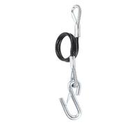 Trailer Safety Towing Cable with S Hook 3500lbs Load Bearing 27.6in Spring Towing Rope For RV with Two S Hooks (with One S Hook)