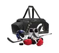 TRAILKICKER Bolsa de hockey - Mochila de hockey extra grande - Capacidad para todos los equipos de hockey o hockey sobre césped - Dos soportes para palos y compartimento separado para tacos - Negro