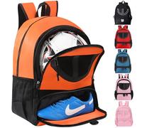 TRAILKICKER Mochila de Baloncesto de Malla Negra con Compartimento para Pelota y Zapatos para niños, niñas, Hombres, Mujeres, Equipo de Globo, Todos los Lugares Deportivos, Tk8naranja, Talla única,