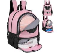 TRAILKICKER Mochila de Malla Negra para Baloncesto, fútbol, Voleibol, con Compartimento para Pelota y Zapatos, para niños, niñas, Hombres y Mujeres, Bolsa de Equipo de Pelota, Todos los Lugares