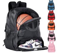 TRAILKICKER Mochila de Malla Negra para Baloncesto, fútbol, Voleibol, con Compartimento para Pelota y Zapatos, para niños, niñas, Hombres y Mujeres, Bolsa de Equipo de Pelota, Todos los Lugares