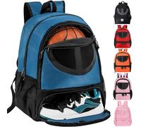 TRAILKICKER Mochila de Malla Negra para Baloncesto, fútbol, Voleibol, con Compartimento para Pelota y Zapatos, para niños, niñas, Hombres y Mujeres, Bolsa de Equipo de Pelota, Todos los Lugares