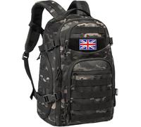 TRAILKICKER Mochila táctica para laptop de 35 litros, mochila militar Molle Army Assault Pack 3 días para senderismo, senderismo, camuflaje, caza, mochila para hombres con parche de la bandera del