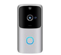 Trailrest Aparatos Domésticos Inteligentes Asiáticos Videoportero Intercomunicador Visual DoorBell Teléfono Bell WiFi Cámara inalámbrica Inteligente Inteligente Aparatos Domésticos (Silver, One Size)