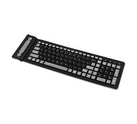 Trailrest Pegatina Teclado Mini Teclado Resistente portátil inalámbrico Teclado Flexible de Silicona 2.4G a de Agua Mini Teclados Retroiluminados (Black, One Size)