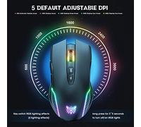 Trailrest Punta Teclado Ratón Gaming Inalámbrico Ergonómico Recargable RGB para Laptop PC CW905 Teclado De Silicona (Black, One Size)