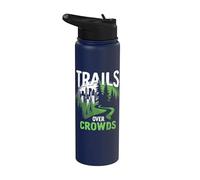 Trails Over Crowds Senderismo Lento Naturaleza Calma Stainless Steel Insulated Water Bottle