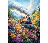 Train à vapeur Dans la forêt d'automne Puzzle 1000 Piezas Cartón Blanco Premium para Expertos Mitos Animal Planta Vacaciones Fines Semana Hobby Y Ocio Regalo Navideño 1000 PCS