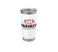 Train Eat Sleep Repeat - Triathlette Swim Bike Run Inspired Vaso térmico de acero inoxidable de doble pared