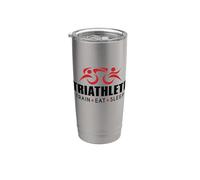 Train Eat Sleep Repeat - Triathlette Swim Bike Run Inspired Vaso térmico de acero inoxidable de doble pared
