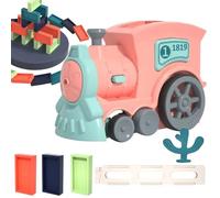 Train Game - Automatic Stacking Game, Toy Train Set with Interactive Light and Music, Domino Laying Locomotive, Motorized Block Dispenser for Boys Girls and Christmas Play