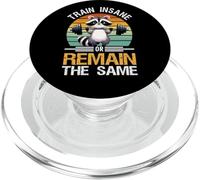 Train Insane or Remain The Same Raccoon Gym Workout PopSockets PopGrip para MagSafe