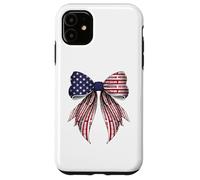 Train Railroad Locomotora 4 de julio USA American Flag Girl Carcasa para iPhone 11