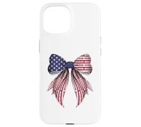 Train Railroad Locomotora 4 de julio USA American Flag Girl Carcasa para iPhone 15