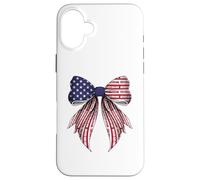 Train Railroad Locomotora 4 de julio USA American Flag Girl Carcasa para iPhone 16 Plus
