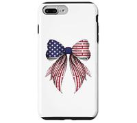 Train Railroad Locomotora 4 de julio USA American Flag Girl Carcasa para iPhone 7 Plus/8 Plus