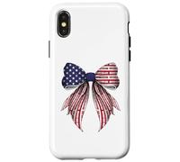 Train Railroad Locomotora 4 de julio USA American Flag Girl Carcasa para iPhone X/XS