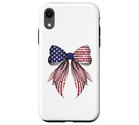 Train Railroad Locomotora 4 de julio USA American Flag Girl Carcasa para iPhone XR