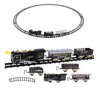 Train Set for Kids with Lights and Sound, Interactive Locomotive Toy with Rails and Coaches, Fun Track Building Playset for Children, Ideal for Holiday, Birthday, or Gift Occasions 28.5x31x5.5cm