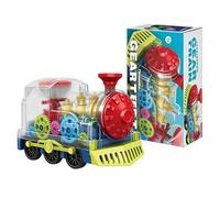 Train Toys, Battery Operated Vehicle, 6.89x3.94x4.84 Inch Kids Gear Game, Trains with Light, Rotatable Play with Music Motion, Home Accessories for Birthday Festival Christmas School and Kindergarten