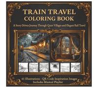 Train Travel Coloring Book: A Story-Driven Journey Through Quiet Villages and Elegant Rail Travel