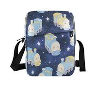 Train under The Starry Sky - Bolso bandolera de poliéster de 16,8 x 23,8 x 6,35 cm, con múltiples compartimentos, para uso diario, al aire libre, viajes, escuela y regalo casual