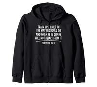 Train Up A Child Proverbios 22:6 Escritura Versículo Bíblico Oración Sudadera con Capucha