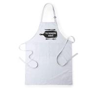 Traineando Delantal Personalizado Unisex con doble Bolsillo - Delantal Personalizable con Foto, Nombre, Frase o Logo - Regalo Original para Cocina, Barbacoa, Hostelería o Eventos Especiales (BLANCO)