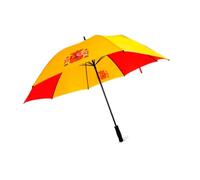 Traineando Paraguas grande España con escudo nacional - Varillas antiventisca, mango tipo golf manual, 124 cm abierto, resistente al viento, tela poliéster, empuñadura de caucho EVA.