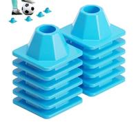 Training Cones - 12 marcadores de campo apilables resistentes de 4 x 2 | Cono deportivo de entrenamiento de agilidad para práctica individual, entrenamiento en equipo, ciclismo, motocicleta, tráfico