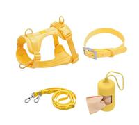 Training Leash Arnés para mascotas, juego de 4 piezas, collar y correa de PVC para perros pequeños, amarillo, XL
