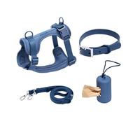 Training Leash Arnés para mascotas, juego de 4 piezas, collar y correa de PVC para perros pequeños, color azul oscuro, XS)