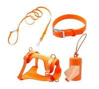 Training Leash Arnés para mascotas, juego de 4 piezas, collar y correa de PVC para perros pequeños (naranja, M)